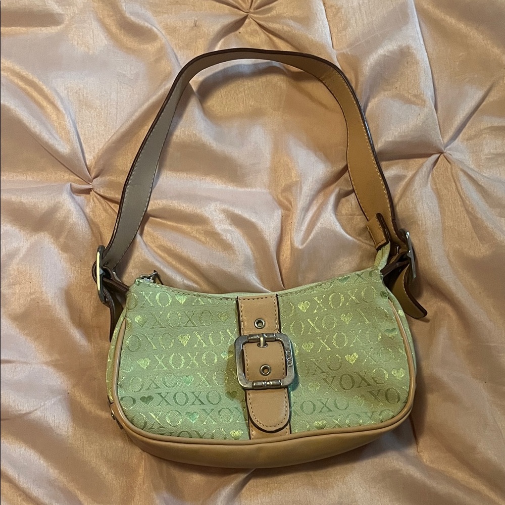 Stylish Tan and Green Women's Shoulder Bag